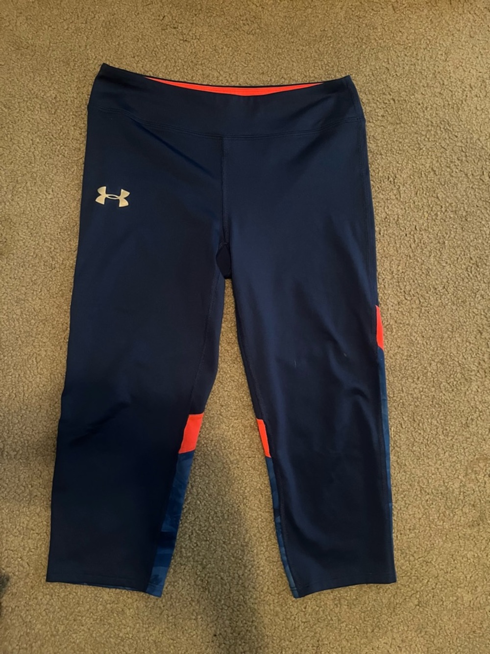 Under Armour Navy Leggings with Red Accents